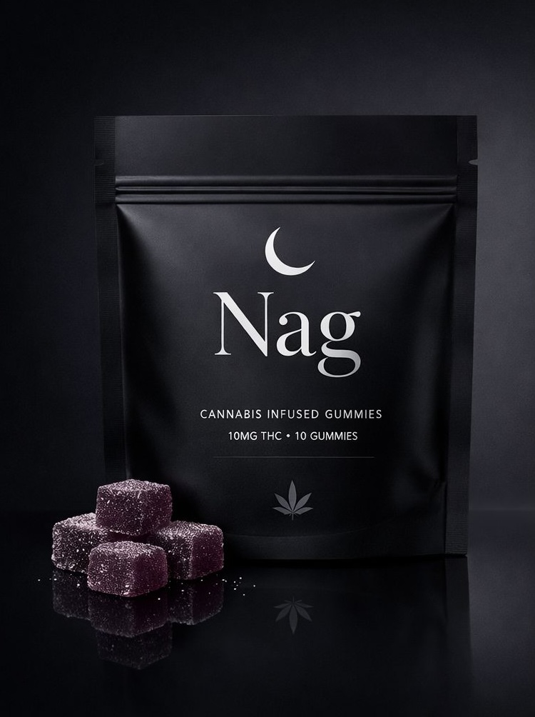 Nag cannabis infused gummies — night formula, grape flavour, 10mg THC